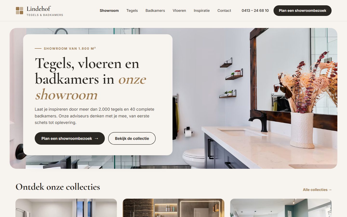 Example of a website for home and showrooms (fictional design)