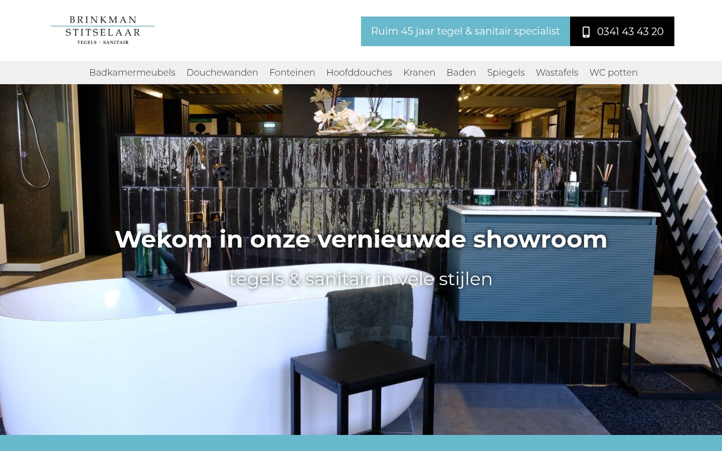 Brinkman Stitselaar Sanitair website on a laptop
