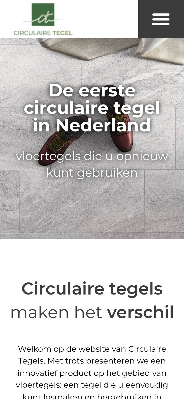Circulaire Tegel website on a phone