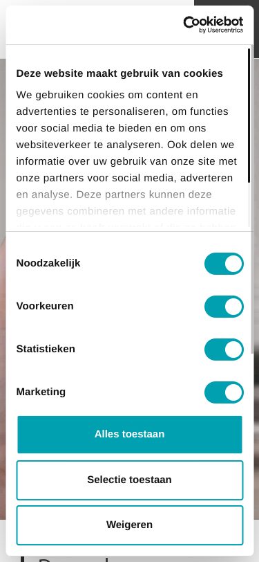 Website van Dannenberg Tegels en Sanitair op een telefoon