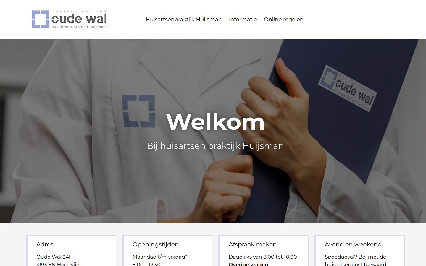 Website van Huisartsenpraktijk Huijsman op een laptop