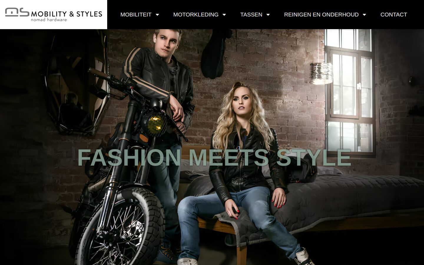 Website van Mobility & Styles op een laptop
