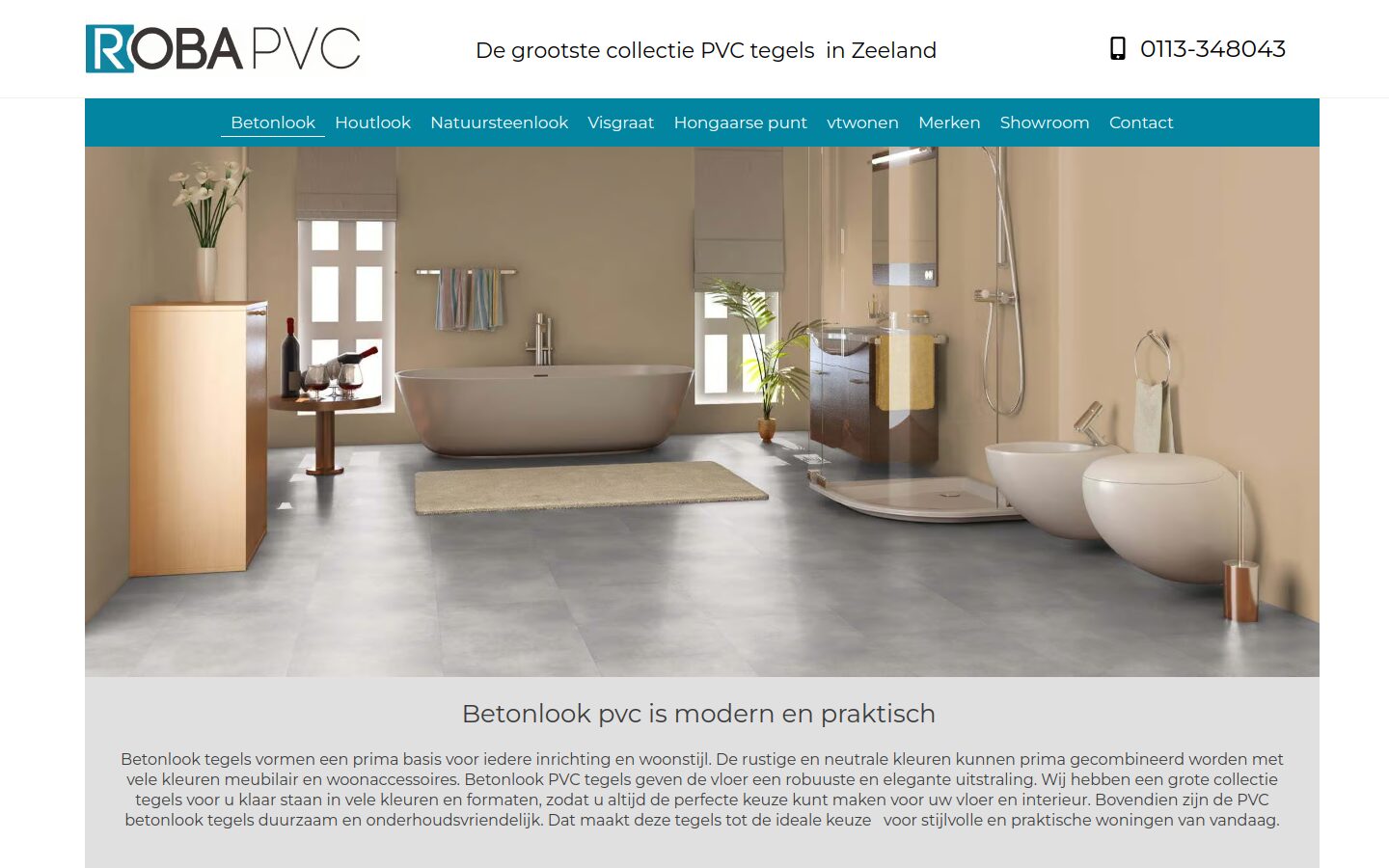 Website van PVC Vloeren Zeeland op een laptop