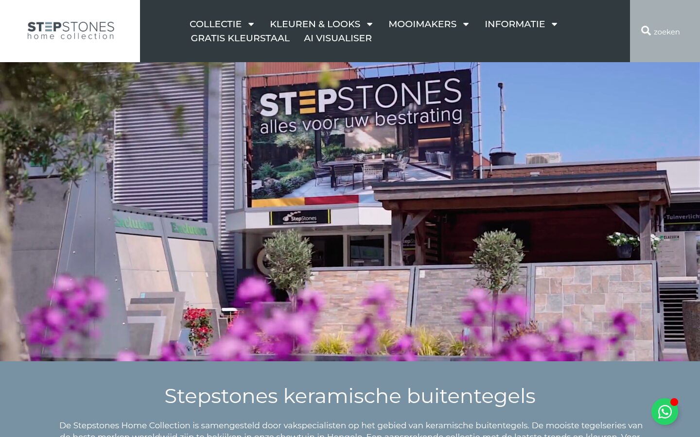 Website van Step Stones Home Collection op een laptop