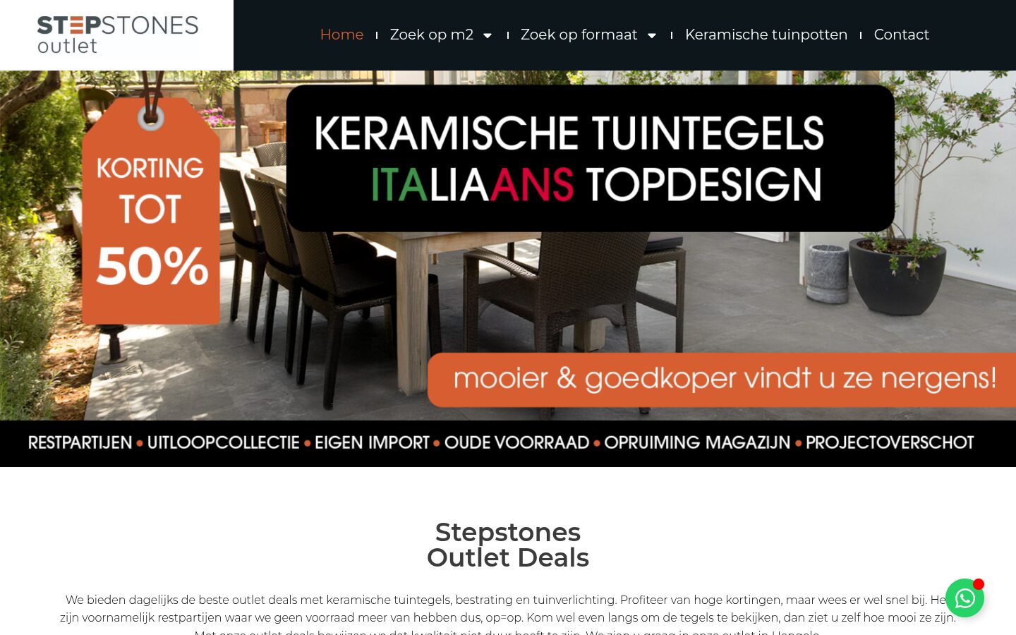 Website van Step Stones Outlet op een laptop