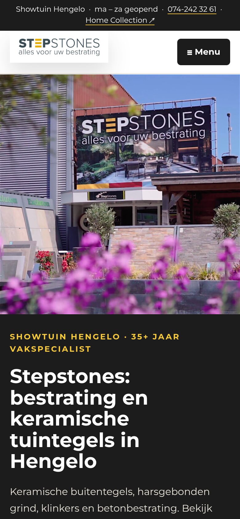 Step Stones website on a phone