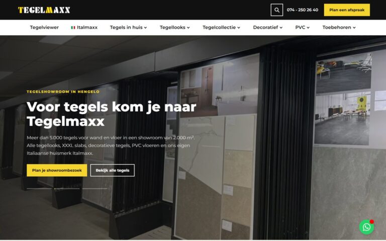 Website van Tegelmaxx Hengelo
